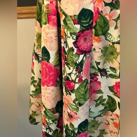 Eliza J Floral Print Faille Midi Skirt Size 8 - Picture 8 of 13